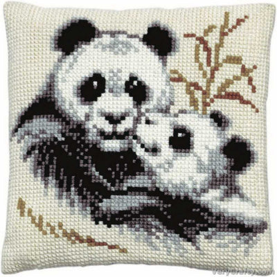 Pako Pandas Cross Stitch Cushion Kit
