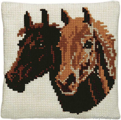 Pako Horses Cross Stitch Cushion Kit