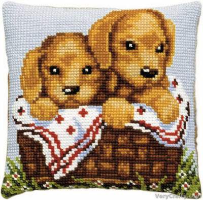 Pako Puppies Cross Stitch Cushion Kit
