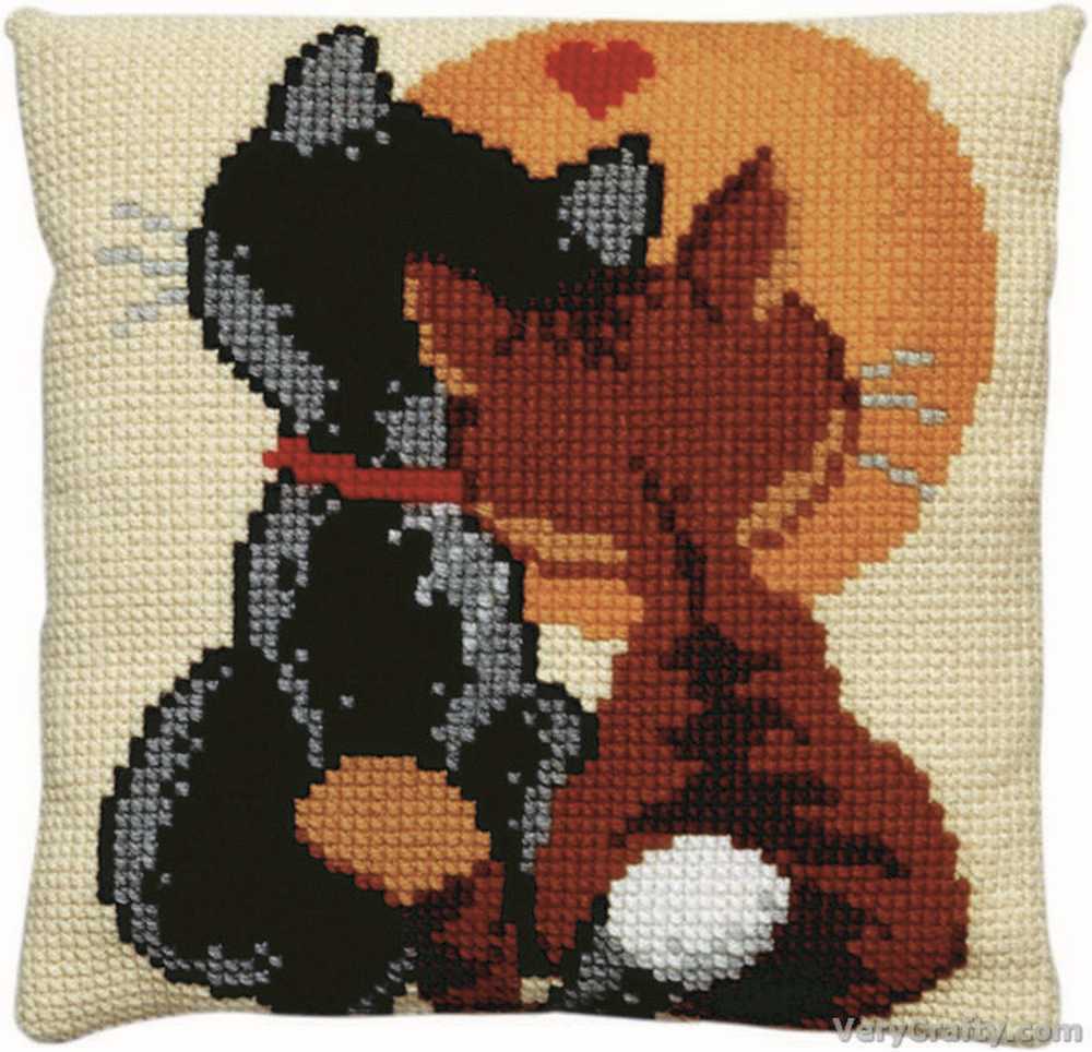 Pako Cats Cross Stitch Cushion Kit