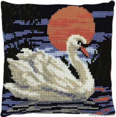 Pako Swan Cross Stitch Cushion Kit