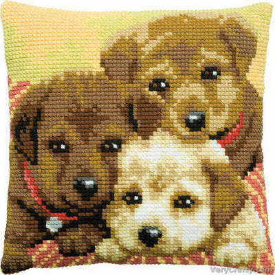 Pako 3 Pups Cross Stitch Cushion Kit