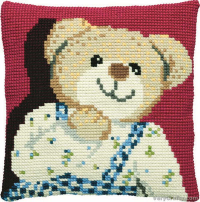 Pako Kit Boy Teddy Cross Stitch Cushion Kit