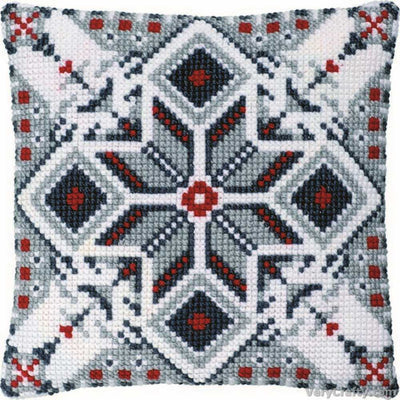 Pako  Snowflake Grey Cross Stitch Cushion Kit