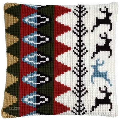 Pako Scandinavian Winter Deer Cross Stitch Cushion Kit