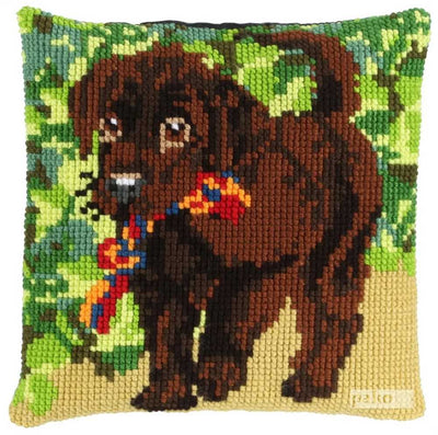 Pako Dog with Rope Cushion Cross Stitch Kit