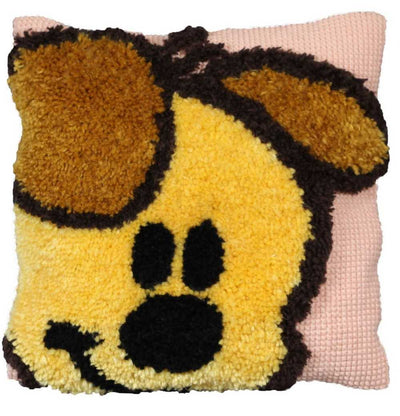 Pako Yellow Puppy Latch Hook Cushion Kit