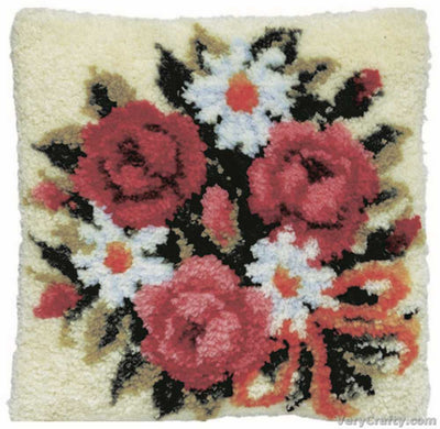 Pako Floral Latch Hook Cushion Kit