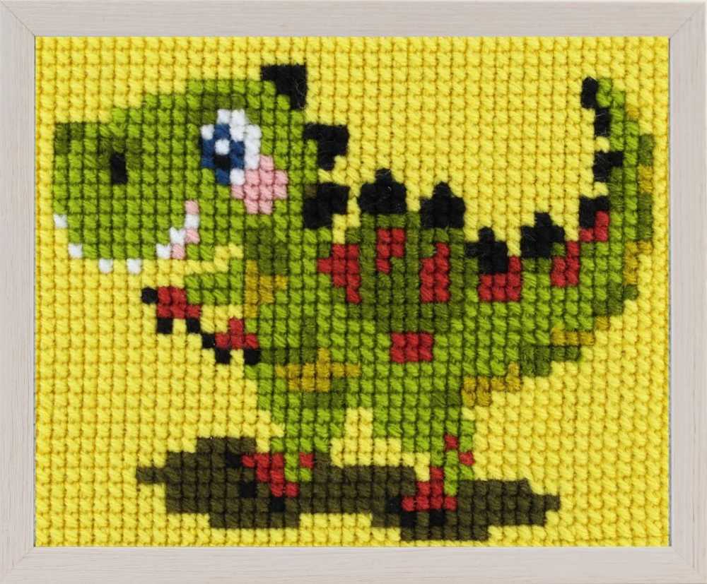Pako Green Dino Beginner Cross Stitch Kit
