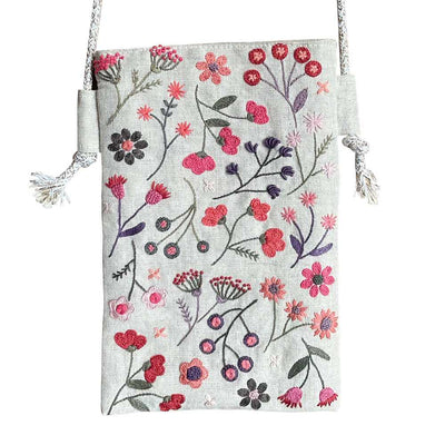 Floral Phone/Glasses Case Coral Embroidery Kit ~ Un Chat dans L'Aiguille