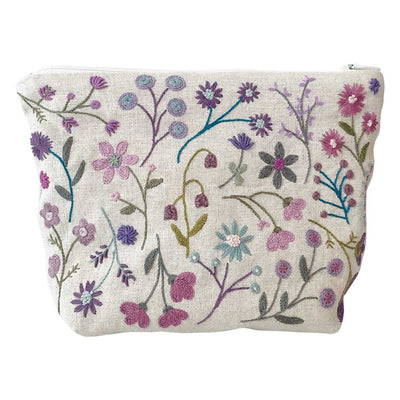 Floral Pouch Purple Embroidery Kit ~ Un Chat dans L'Aiguille
