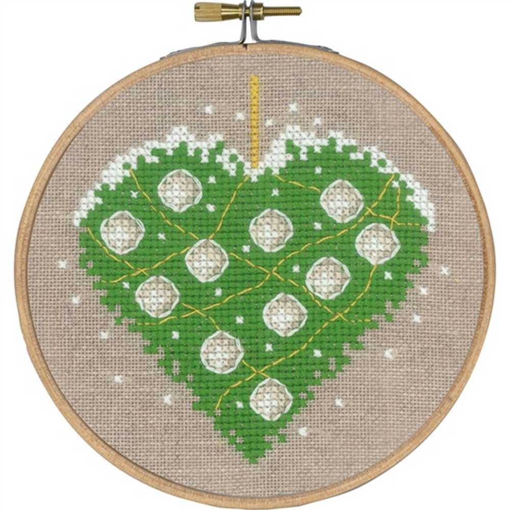 Heart with Ornaments Cross Stitch Kit - Permin