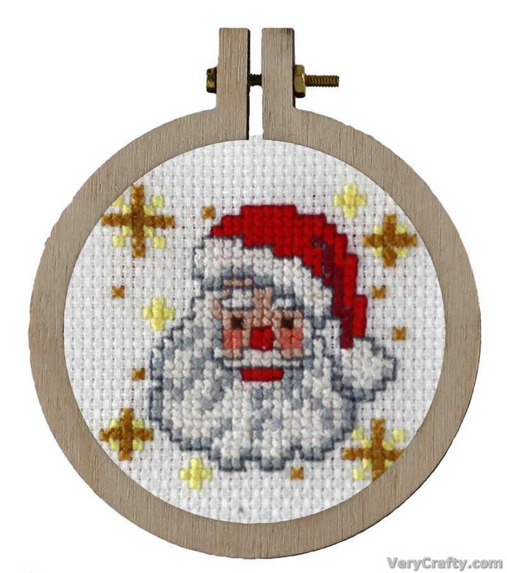 Pako Cross Stitch Santa Christmas Ornament