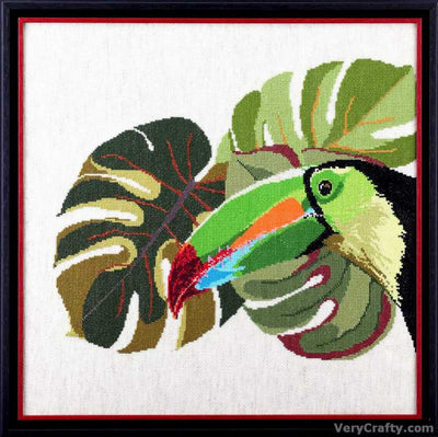 Pako -Toucan and Leaves  Cross Stitch Kit