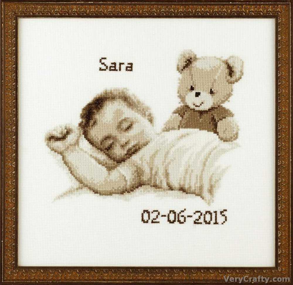 Pako Baby/teddy Birth Sampler Cross Stitch Kit