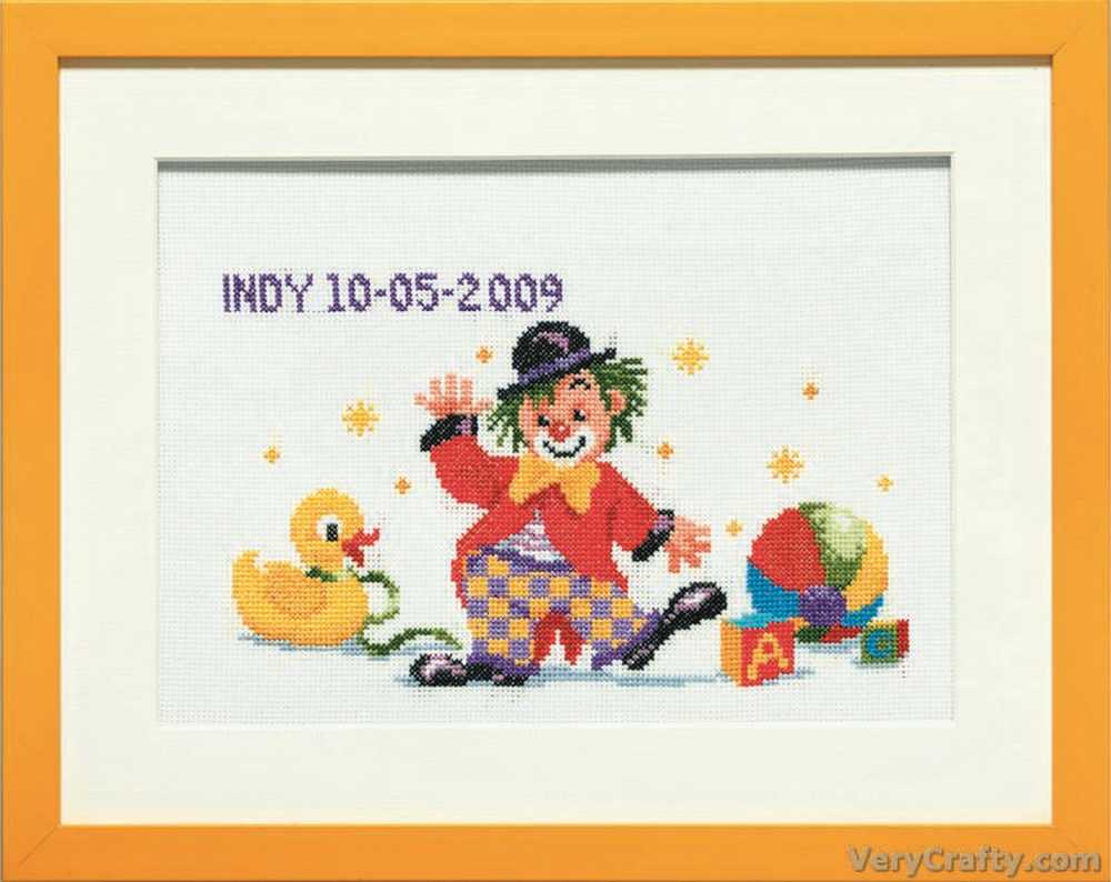 Pako Toys/clown Birth Sampler Cross Stitch Kit