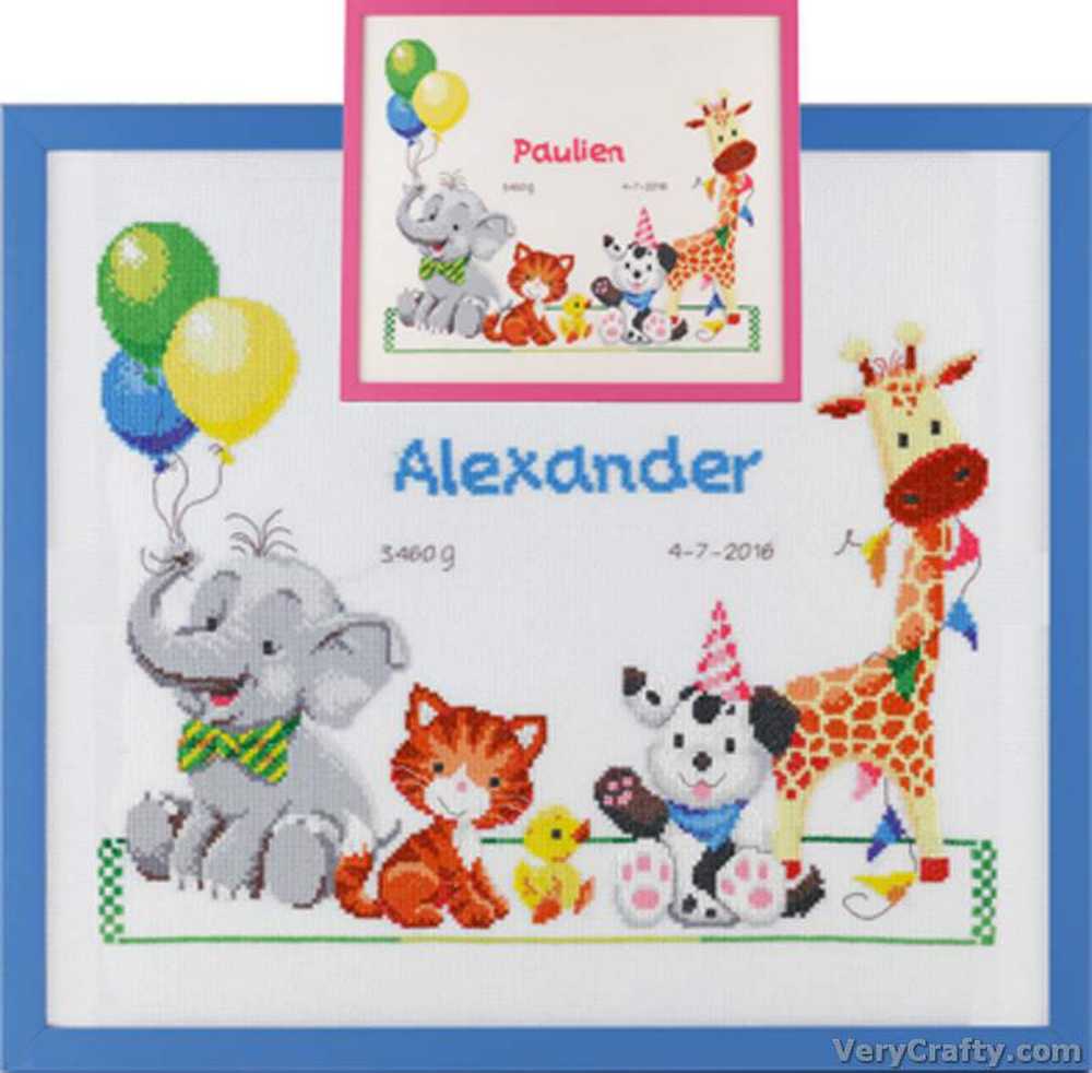 Pako Animal Birth Sampler Cross Stitch Kit