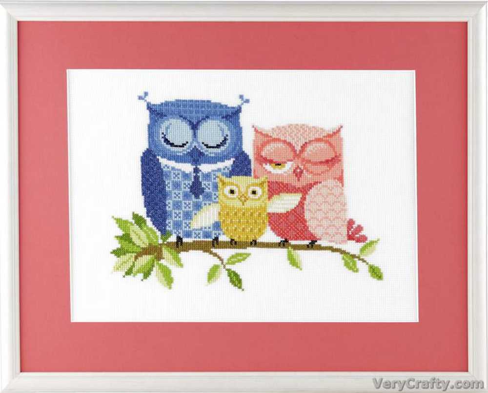 Pako Owl Family Cross Stitch Kit