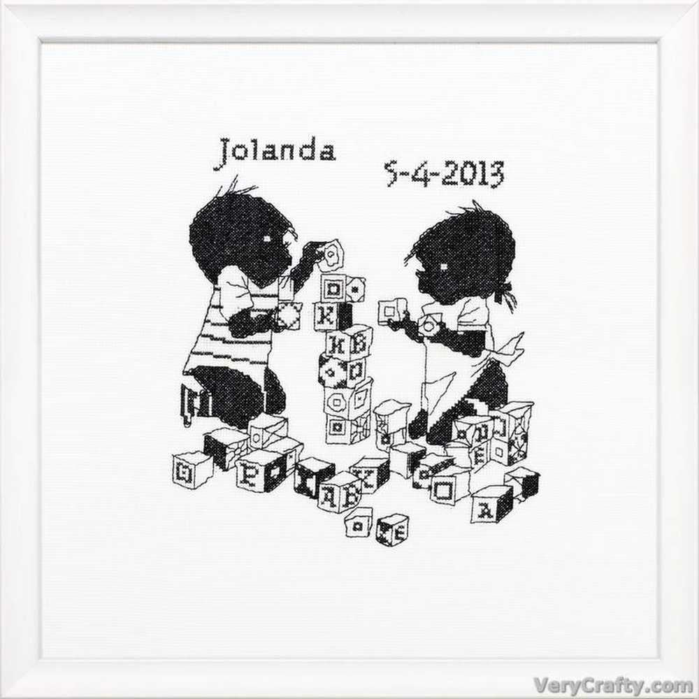 Pako Black And White Birth Sampler Bricks Cross Stitch Kit