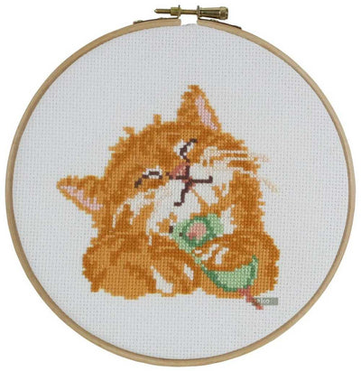 Pako Cat with Toy Cross Stitch Kit