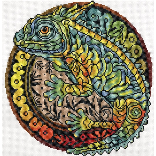 Rainbow Iguana Cross Stitch Kit - Design Works