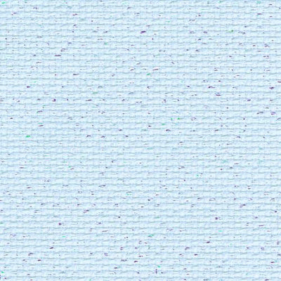 14 Count Zweigart Aida Fabric (53 x 48cm) Pale Blue Fleck Metallic