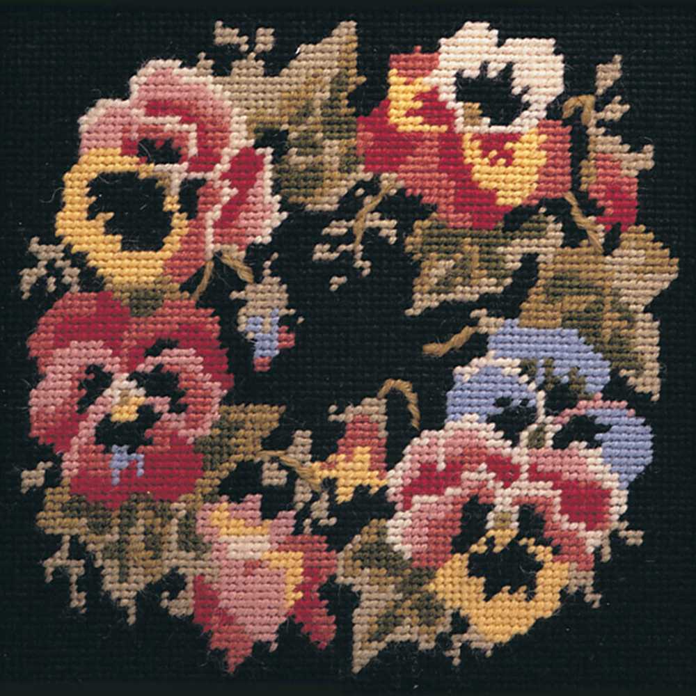 Garland Pansy ~ Glorafilia Tapestry Needlepoint Kit SALE