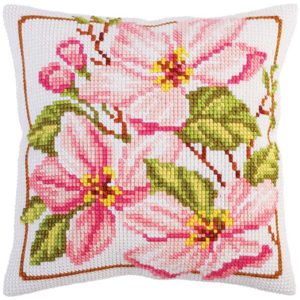 Pink Magnolia Cross Stitch Kit Collection D'Art