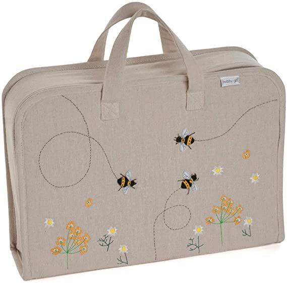 Applique Linen Bee Project Case - Hobby Gift