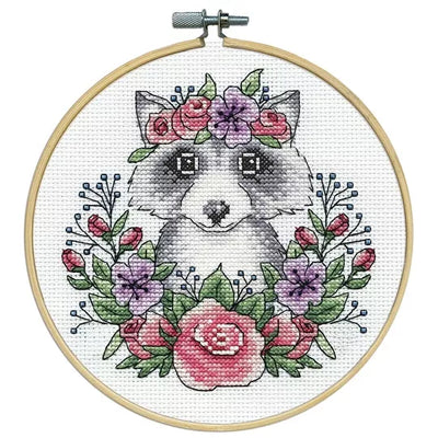 Raccoon with Hoop Cross Stitch Kit - Design Works