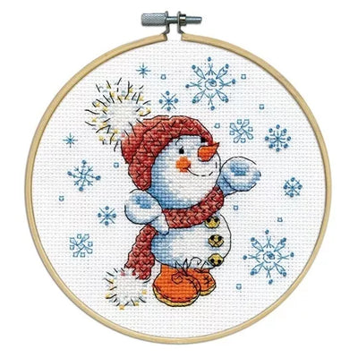 Snowman with Hoop Cross Stitch Kit - Design Works