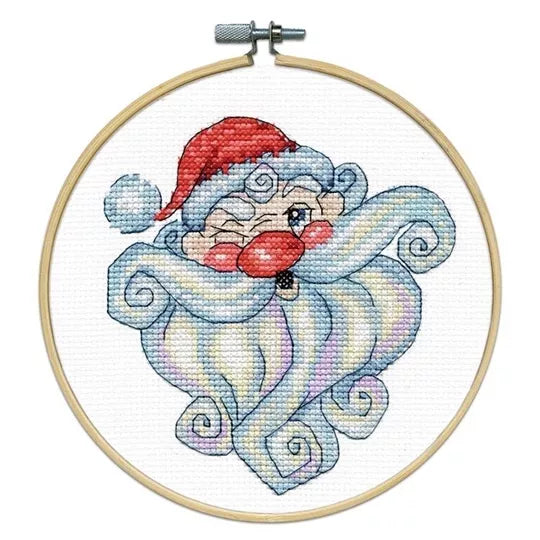 Santa Wink with Hoop Cross Stitch Kit - Design Works