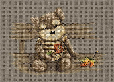 Bear in Autumn Cross Stitch Kit ~ PANNA
