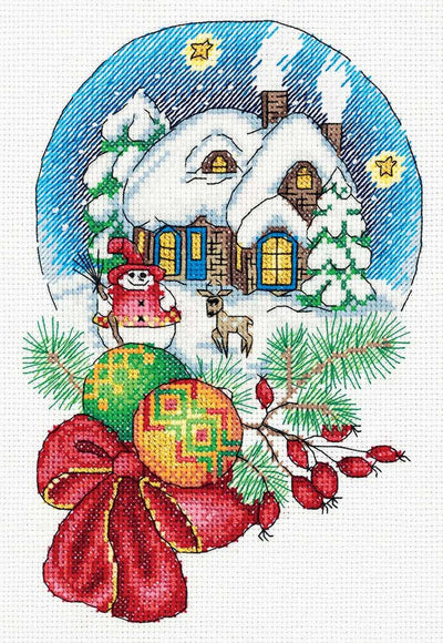 Bauble Snow Scene Cross Stitch Kit ~ PANNA