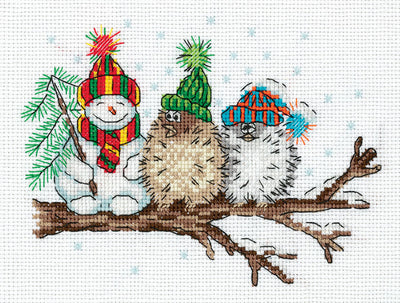 Snowman & Birds Cross Stitch Kit ~ PANNA
