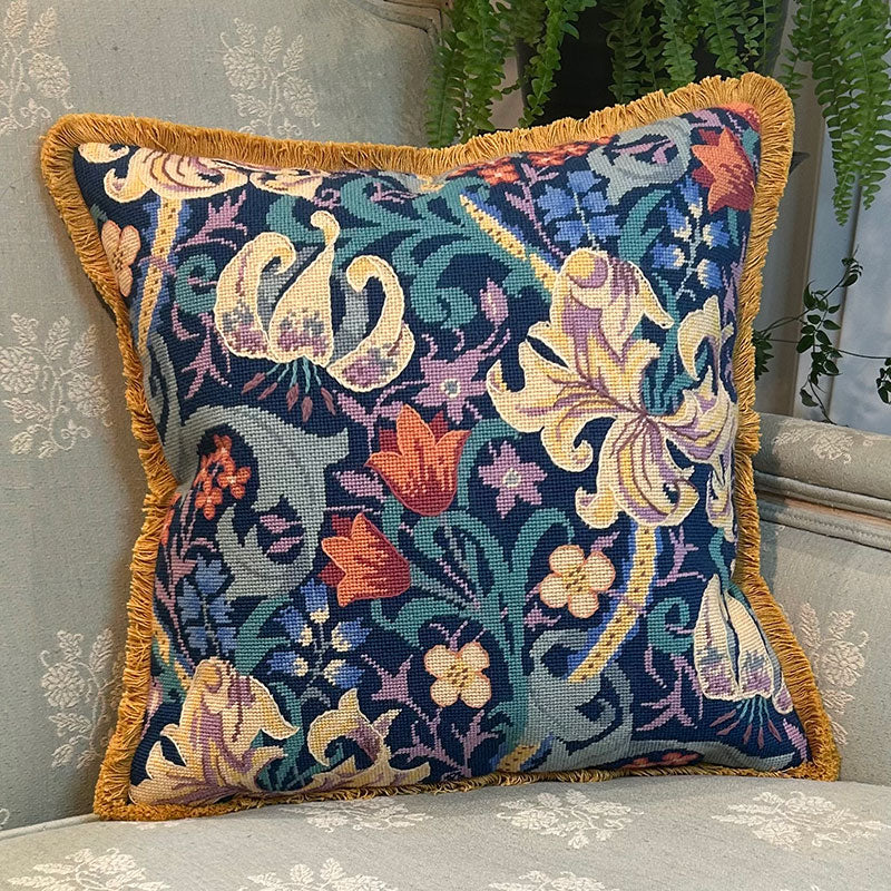 William Morris Lily Midnight ~ Glorafilia Tapestry Needlepoint Kit