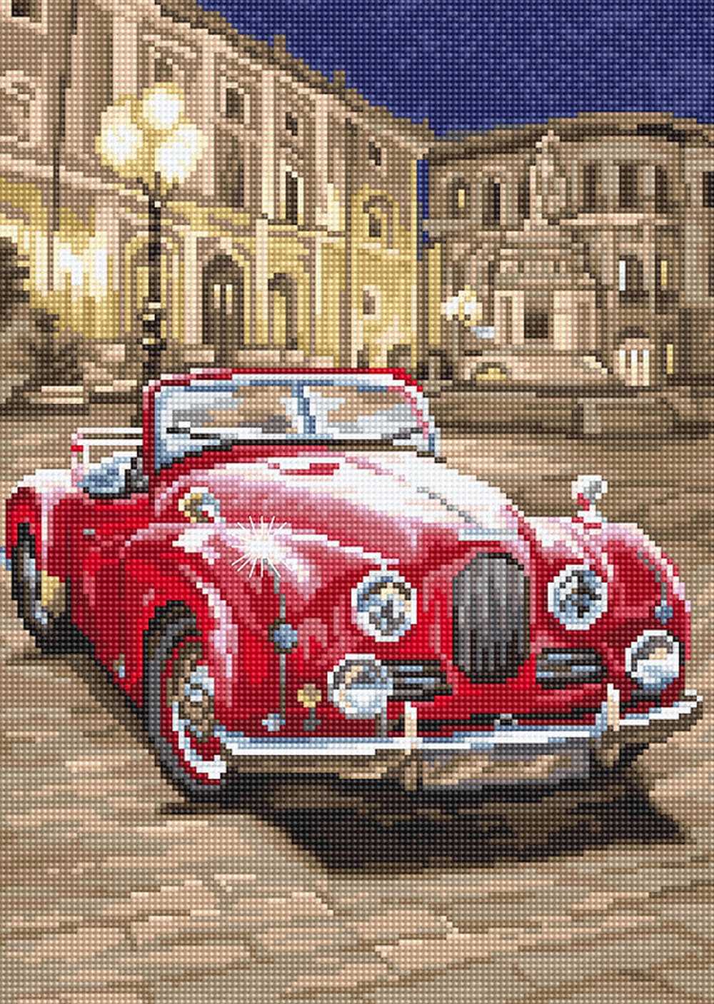 Red Sports Car Cross Stitch Kit - Letitstitch