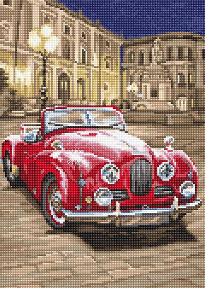 Red Sports Car Cross Stitch Kit - Letitstitch