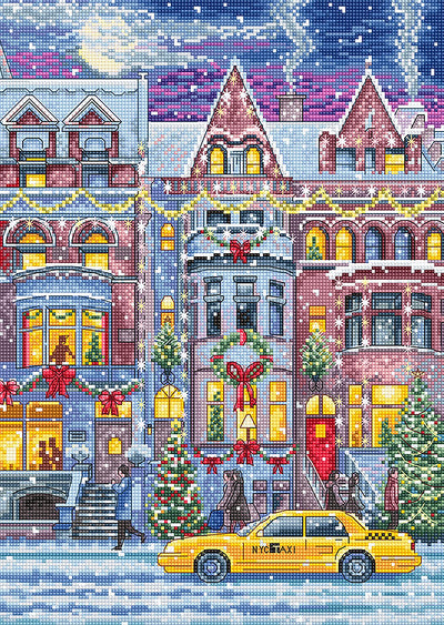Winter Townhouse Cross Stitch Kit - Letitstitch