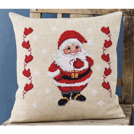Santa Mittens Cushion Cross Stitch Kit - Permin