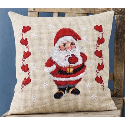 Santa Mittens Cushion Cross Stitch Kit - Permin