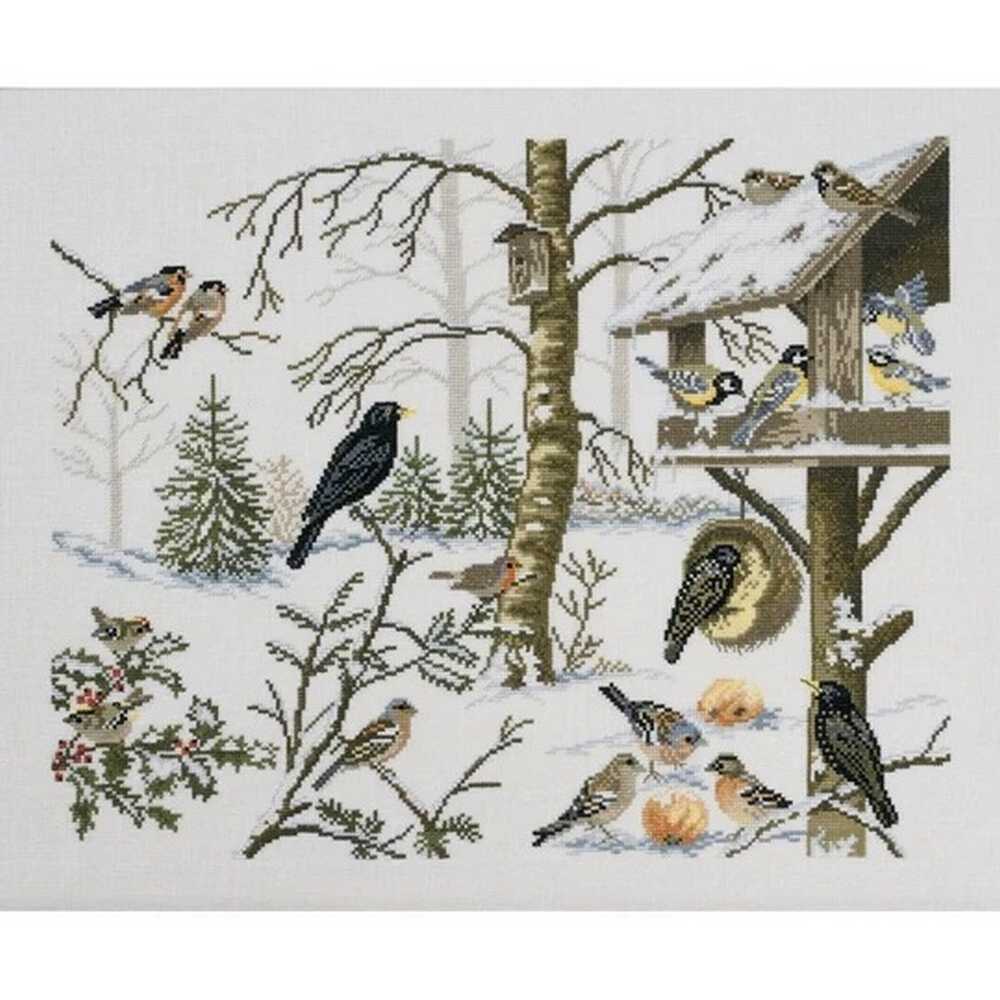 Feeding Birds Cross Stitch Kit - Permin SALE