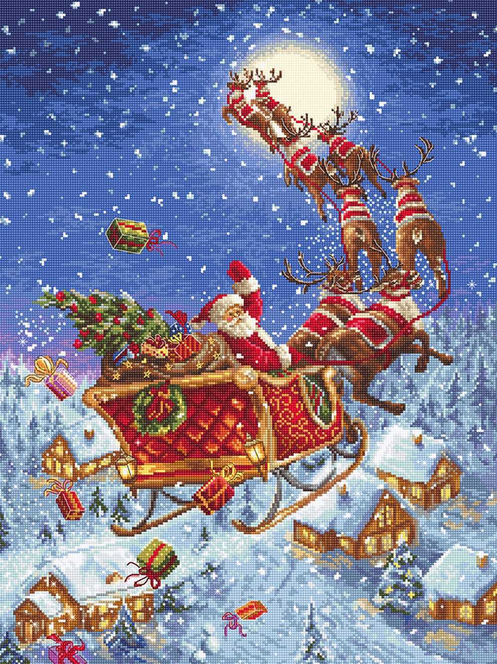 The Reindeer are On Their Way Cross Stitch Kit - Letitstitch