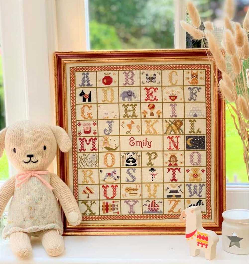 A-Z Birth Sampler Cross Stitch Kit Historical Sampler Co