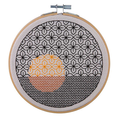 Geometric Circles Blackwork Embroidery Kit Anchor
