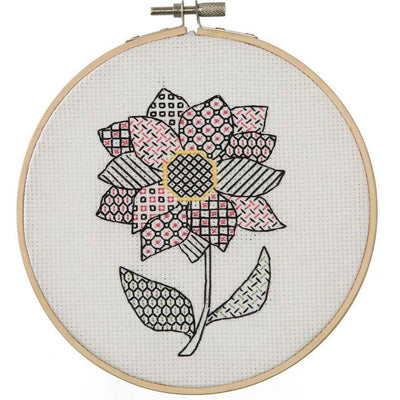 Dahlia Blackwork Embroidery Kit Anchor