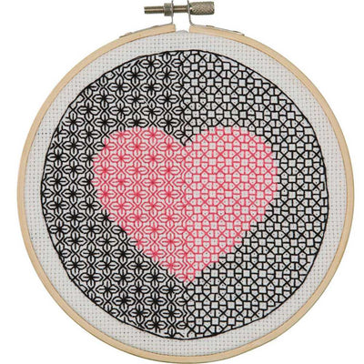 Heart Blackwork Embroidery Kit Anchor