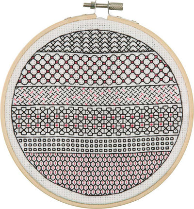 Stripe Blackwork Embroidery Kit Anchor