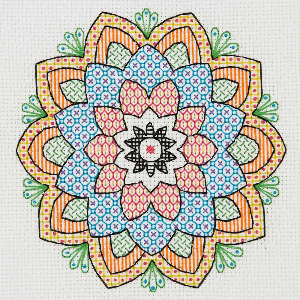 Mandala Blackwork Embroidery Kit Anchor