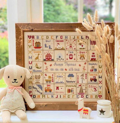 A is for Ark Birth Sampler Cross Stitch Kit Historical Sampler Co